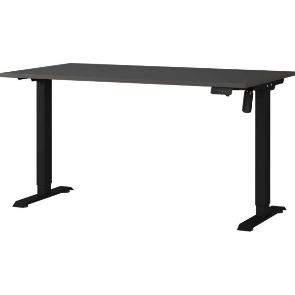 4005949802353 - Sitz-Steh-Schreibtisch Boras 8023-547 elektrisch höhenverstellbar 71-119cm (H) 140x80cm (BxT) rechteckig graphit   Schwarz 