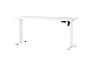 4005949802643 - GERMANIA Profi 30 höhenverstellbarer Schreibtisch weiß rechteckig T-Fuß-Gestell weiß 1600 x 800 cm