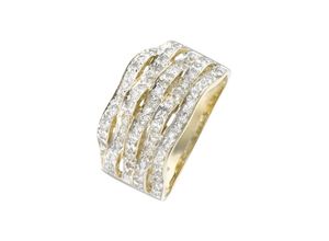 4006046068550 - Goldring FIRETTI Schmuck Geschenk Gold 333 Diamantring Wellen glitzernd Fingerringe Gr 16 03 ct P3 = leicht erkennbare Einschlüsse Gelbgold 333-Diamanten 3 mm goldfarben (gelbgoldfarben weißgoldfarben) Damen Fingerringe mit Diamanten