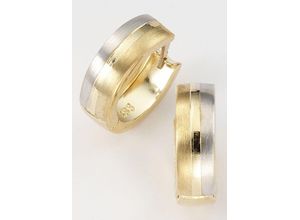 4006046100946 - Paar Creolen FIRETTI Schmuck Geschenk Gold 333 in Bicolor-Optik Ohrringe Gr Gelbgold 333 goldfarben (gelbgoldfarben weißgoldfarben weiß) Damen Creolen zu Kleid Shirt Jeans Sneaker Anlass Geburtstag Weihnachten