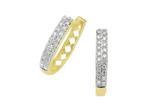 4006046143431 - Paar Creolen DIAMONDS BY ELLEN K Gold 585 zweifarbig mit 40x Diamant zus 020ct Ohrringe Gr ONE-SIZE 020 ct P2 = erkennbare Einschlüsse Gold gelb (gelb weiß) Damen Creolen