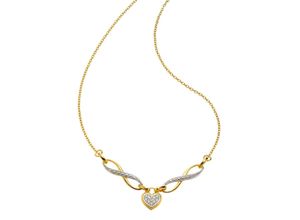 4006046162630 - Collier FIRETTI Schmuck Geschenk Halsschmuck Halskette Ankerkette Infinity+Schleife Halsketten Gr 00106 ct Silber 925 (Sterlingsilber)-Diamanten Länge 45 cm silberfarben (gelbgoldfarben silberfarben) Damen Colliers mit Diamant