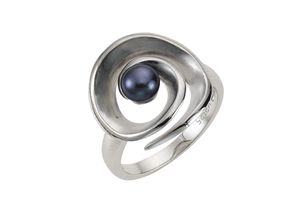 4006046173551 - Zeeme Pearls Ring 925 - Sterling Silber Perle schwarz Matt Glanz (Größe 054 (172))