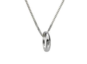 4006046177771 - Kette mit Anhänger ZEEME 925 Silber Taufring Diamant 001ct Halsketten Gr 36 38 cm 001 ct Silber 925 (Sterlingsilber) Länge 38 cm Breite 20 mm weiß