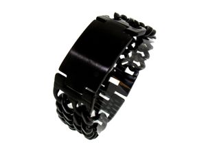 4006046213370 - Armband FIRETTI Schmuck Geschenk Armkette ID-Platte Panzerkette Armbänder Gr Edelstahl schwarz Herren Hochzeitsmode