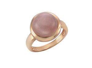 4006046222891 - Zeeme Gemstones Ring 925 - Sterling Silber Rosenquarz rosa rotvergoldet (Größe 056 (178))