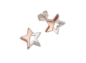 4006046224253 - Paar Ohrstecker FIRETTI Schmuck Geschenk Silber 925 Ohrschmuck Stern Ohrringe Gr Silber 925 (Sterlingsilber) rosegold (silberfarben roségoldfarben kristallweiß) Damen Ohrstecker mit Zirkonia (synth)