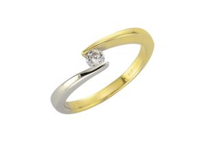 4006046234207 - Fingerring FASCINATION BY ELLEN K 375 - Gold bicolor Zirkonia Fingerringe Gr 052 (166) Gold gelb (gelb weiß) Damen Fingerringe