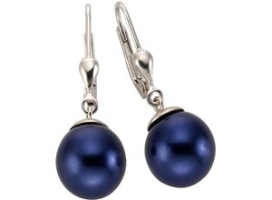 4006046256285 - Paar Ohrhänger FIRETTI Schmuck Geschenk Ohrschmuck Patentbrisur Perle Ohrringe Gr Silber 925 (Sterlingsilber)-Perlen bunt (silberfarben blau) Damen Ohrhänger mit Muschelkernperle