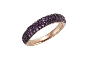 4006046258777 - Fingerring 925 - Sterling Silber rotvergoldet Amethyst Fingerringe Gr 054 (172) Silber 925 (Sterlingsilber) rot (rot lila) Damen Fingerringe