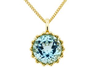 4006046269100 - Orolino Anhänger mit Kette 585 - Gelbgold Blau Topas Rund