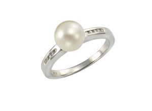 4006046269636 - Zeeme Pearls Ring 925 - Sterling Silber Perle weiß mit Zirkonia 925 - Sterling Silber Perle weiß Glänzend (Größe 058 (185))