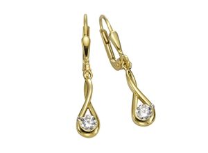 4006046276900 - Paar Ohrhänger VIVANCE 333 Gold 4x Zirkonia weiß Ohrringe Gr ONE-SIZE Gold gelb (gelb weiß) Damen Ohrhänger