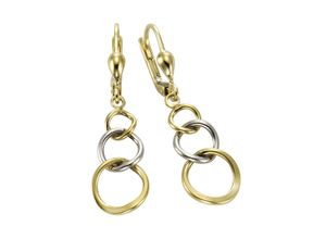 4006046277020 - Paar Ohrhänger VIVANCE 375 Gold zweifarbig Ringe Ohrringe Gr ONE-SIZE Gold bunt (mehrfarbig) Damen Ohrhänger Ohrschmuck