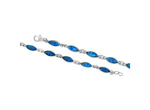 4006046280976 - Armband VIVANCE 925 - Sterling Silber Opal blau Armbänder Gr 185 + 1cm Silber 925 (Sterlingsilber) weiß (weiß blau) Damen Armbänder Silber