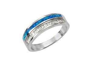 4006046280990 - Fingerring VIVANCE 925 - Sterling Silber Opal & Zirkonia Fingerringe Gr 052 (166) Silber 925 (Sterlingsilber) weiß (weiß blau) Damen Fingerringe 4006046280990 - Fingerring VIVANCE 925 - Sterling Silber Opal & Zirkonia Fingerringe Gr 052 (166) Silber 925 (Sterlingsilber) weiß (weiß blau) Damen Fingerringe