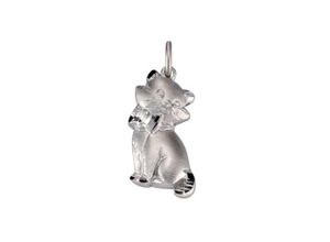 4006046281669 - Ketten-Anhänger VIVANCE 925 Sterling Silber Motiv Katze Schmuckanhänger Gr ONE-SIZE Silber 925 (Sterlingsilber) 18 g weiß Vivance