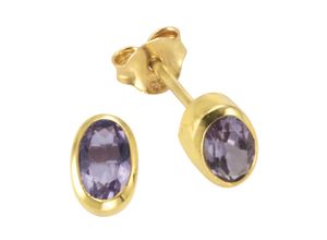 4006046283953 - Paar Ohrstecker VIVANCE 333 - Gelbgold mit Amethyst Ohrringe Gr ONE-SIZE Gold gelb (gelb lila) Damen Ohrstecker