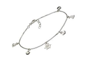 4006046284134 - Fußkette VIVANCE 925 Sterling Silber rhodiniert maritime Motive Fußkettchen Gr 23 + 2cm Silber 925 (Sterlingsilber) weiß Damen Fußkettchen