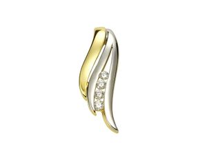 4006046290265 - Ketten-Anhänger VIVANCE 333 - Gelbgold bicolor 4x Zirkonia Schmuckanhänger Gr ONE-SIZE Gold 14 g gelb Damen Kettenanhänger Anhänger