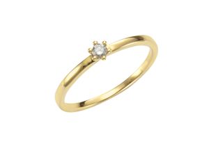 4006046295369 - Fingerring 750 - Gelbgold Brillant Fingerringe Gr 052 (166) 007 ct SI = kleine Einschlüsse Gold gelb (gelb weiß) Damen Fingerringe