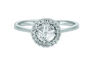 4006046296854 - Buckley London Ring Messing Kristall weiß rhodiniert (Größe 058 (185))