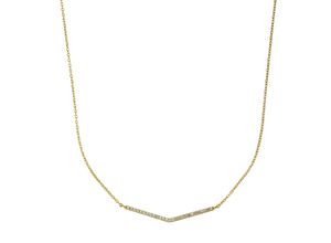 4006046298490 - Gold Collier 375 - Gold Zirkonia weiß 42+3cm Glänzend