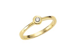 4006046299794 - Fingerring 585 - Gelbgold Brillant Fingerringe Gr 052 (166) 007 ct SI = kleine Einschlüsse Gold gelb (gelb weiß) Damen Fingerringe