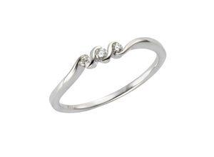 4006046300766 - Fingerring 585 Weißgold 3x Brillant zus 010ct Fingerringe Gr 166 010 ct SI = kleine Einschlüsse Gold weiß (weiß weiß) Damen Fingerringe