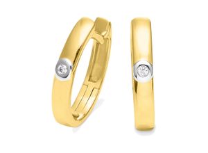 4006046300834 - Paar Creolen Gold 585 Brillanten 002ct Ohrringe Gr ONE-SIZE 002 ct SI = kleine Einschlüsse Gold gelb (gelb weiß) Damen Creolen