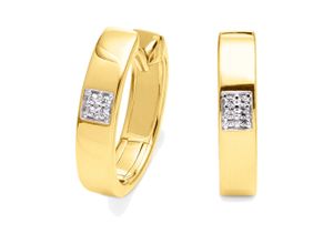 4006046300841 - Paar Creolen Gold 585 Brillanten 003ct Ohrringe Gr ONE-SIZE 003 ct SI = kleine Einschlüsse Gold gelb (gelb weiß) Damen Creolen