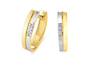 4006046300889 - Paar Creolen Gold 585 Brillanten 003ct Ohrringe Gr ONE-SIZE 003 ct SI = kleine Einschlüsse Gold gelb (gelb weiß) Damen Creolen