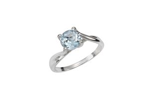 4006046303491 - Zeeme Gemstones Ring 925 - Sterling Silber Blautopas beh hellblau Glänzend (Größe 060 (191))