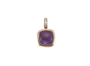 4006046304375 - Orolino Anhänger 585 Rosé-Gold mit Amethyst + Brillanten 003ct