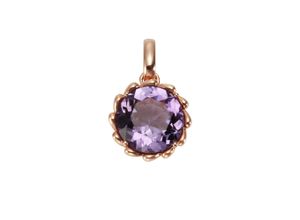 4006046304382 - Ketten-Anhänger 585 Rosé-Gold mit Amethyst Schmuckanhänger Gr ONE-SIZE 003 ct Gold 32 g rot (rot lila) Damen Anhänger