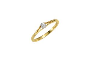 4006046306324 - Fingerring DIAMONDS BY ELLEN K Gold 585 zweifarbig mit Brillant 010ct Fingerringe Gr 016 (505) 010 ct P2 = erkennbare Einschlüsse Gold gelb (gelb weiß) Damen Fingerringe