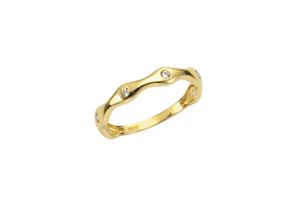 4006046309417 - Fingerring FASCINATION BY ELLEN K 375 Gelbgold mit Zirkonia weiß Fingerringe Gr 016 (505) Gold gelb (gelb weiß) Damen Fingerringe