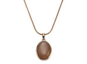 4006046314572 - Zeeme Gemstones Anhänger mit Kette Silber 925 rosé vergoldet Mondstein