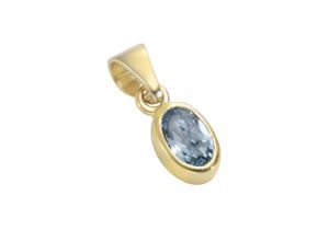 4006046315821 - Ketten-Anhänger VIVANCE 333 - Gelbgold mit Blautopas (beh) Schmuckanhänger Gr ONE-SIZE Gold 05 g gelb (gelb blau) Damen Anhänger