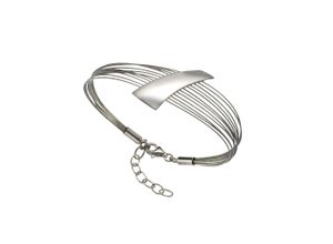 4006046318457 - Armband VIVANCE 925 - Sterling Silber rhodiniert + Stahl Armbänder Gr 17 + 3cm Silber 925 (Sterlingsilber)-Edelstahl weiß Damen Armbänder Silber