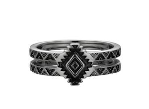 4006046328210 - Fingerring CAÏ 925 - Sterling Silber oxidiert Amerika Fingerringe Gr 058 (185) Silber 925 (Sterlingsilber) silberfarben (silbergrau) Herren