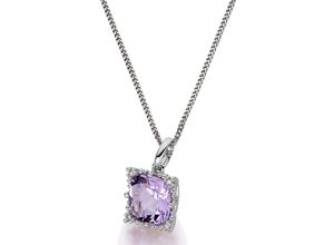 4006046335164 - Orolino Anhänger mit Kette 585 - Weißgold Amethyst Brillanten