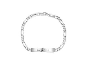 4006046338868 - Zeeme Basic Armband 925 Steling Silber glanz Gravur Namen 8 Buchstaben 925 - Sterling Silber 19cm Glänzend (Ausführung MIT Gravur)