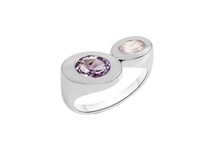 4006046339636 - Silber Ring 925 - Sterling Silber Amethyst Rosenquarz lila rosa Glänzend (Größe 058 (185))