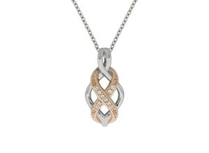 4006046344067 - Zeeme Silber Anhänger mit Kette 925 - Sterling Silber Zirkonia weiß 42+5cm Glänzend