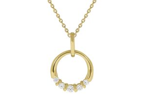 4006046344265 - Ketten-Anhänger CELESTA 375 - Gelbgold Zirkonia Schmuckanhänger Gr ONE-SIZE Gold 29 g gelb (gelb weiß) Damen Anhänger