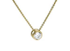 4006046344401 - Kette mit Anhänger CELESTA 375 - Gelbgold Zirkonia Halsketten Gr 42 45cm Gold Länge 45 cm Breite 70 mm gelb Damen Ketten mit Anhänger