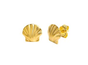 4006046345996 - Paar Ohrstecker FASCINATION BY ELLEN K 333 Gold glanz Motiv Muschel Ohrringe Gr ONE-SIZE Gold gelb Damen Ohrstecker