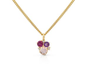 4006046347730 - Kette mit Anhänger Anhänger Kette Halsketten Gr 42 45cm 002 ct Gold Länge 45 cm Breite 90 mm gelb (gelb rosa) Damen Ketten mit Anhänger