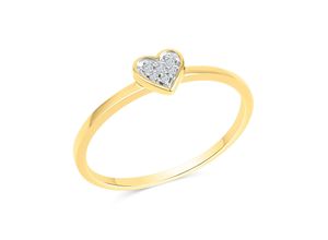 4006046348638 - Fingerring DIAMONDS BY ELLEN K Gold 585 zweifarbig Herz-Motiv mit Brillanten 0025ct Fingerringe Gr 052 (166) 0025 ct P2 = erkennbare Einschlüsse Gold gelb (gelb weiß) Damen Fingerringe